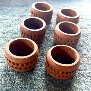 Six Wooden Napkin Holders